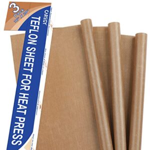caregy 3 pack ptfe teflon sheet for heat press non stick transfer sheet 16 x 20" heat transfer paper reusable heat resistant craft mat