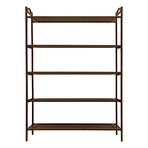 Gdrasuya10 5-Tier Bamboo Shoe Rack for Entryway, Stackable Shoes Rack Organizer Free Standing Shoe Shelf Storage Organizer for Hallway Closet Bedroom Living Room, Dark Brown