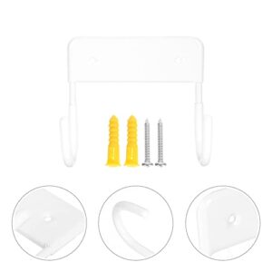 COLLBATH 1 Set Holder White Hooks Hanging Mount Storage Double for Wall Shelf Keys Hat Iron Hanger Towels Rooms Laundry Ironing Practical Coats Hangers Bedrooms Room of Board Bathroom Hook