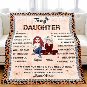 KERAOO Personalized Blanket Gift for Daughter, Christmas Birthday Gifts for Daughter, Custom Throw Blanket to My Daughter from Mom, Mother's Day Graduation Gifts (Custom Daughter-06)