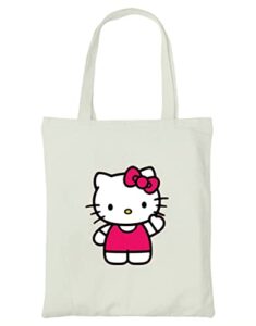 cute canvas tote bag - cat gifts for women - cat gifts for cat lovers - cat mom gifts - birthday bags for cat lover gifts - reusable cat tote bag - large book tote bag (hello catty)