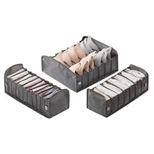 underwear drawer organizer dark gray collapsible cabinet organizer closet organizer foldable closet organizer compression underwear storage box for socks, storage containers for clothes in closet