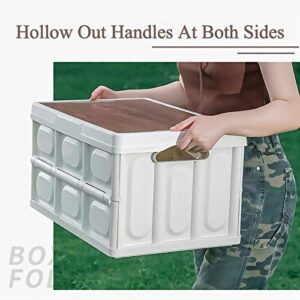 OlibaDu Collapsible Storage Bins with Lid - 58Quart Large Folding Storage Box with Handles, Portable Storage Box with Storage for Camping, Car Storage, Home Sorting