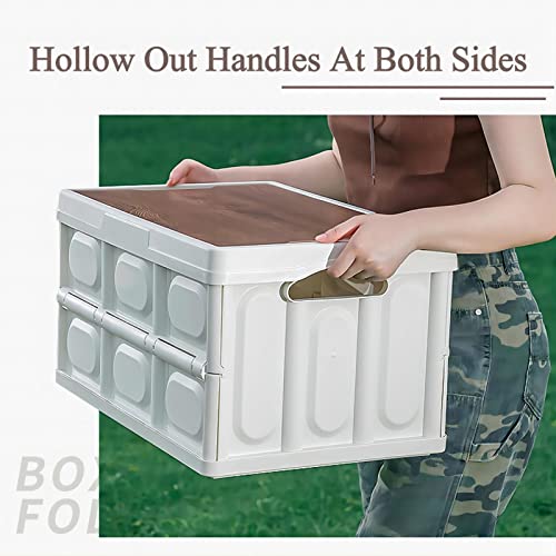 OlibaDu Collapsible Storage Bins with Lid - 58Quart Large Folding Storage Box with Handles, Portable Storage Box with Storage for Camping, Car Storage, Home Sorting