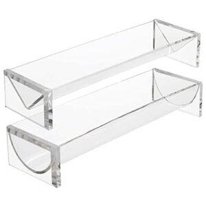 iplusmile serving trays clear tray for serving, 2 pack biscuit holder for serving trays, food display dish stand, acrylic serving tray for party charcuterie board platter (square) table tray