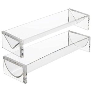 iplusmile Serving Trays Clear Tray for Serving, 2 Pack Biscuit Holder for Serving Trays, Food Display Dish Stand, Acrylic Serving Tray for Party Charcuterie Board Platter (Square) Table Tray