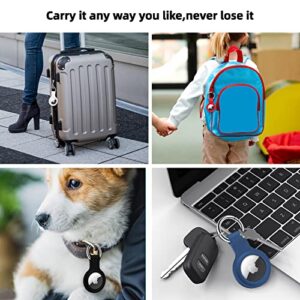 4 Pack Airtag Holder, Ultra Light Silicone Case for Airtags, Protective Cover Compatible with AirTag GPS Item Finders with Anti-Lost Keychain for Bags, Keys, Dog Cat Collar, Luggage (4 Colors)