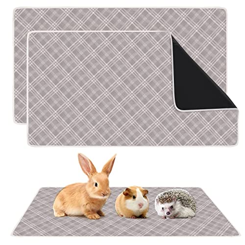 Guinea Pig Bedding Cage Liners - 2 Pack 47" X 24" Washable Waterproof Reusable Absorbent Guinea Pig Fleece Pet Pee Pads for Small Animals Cages Rabbit Hamster Rat