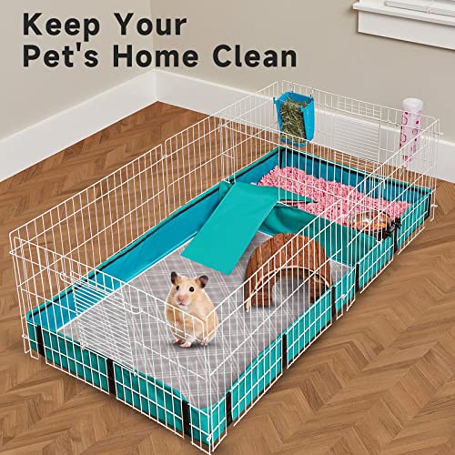 Guinea Pig Bedding Cage Liners - 2 Pack 47" X 24" Washable Waterproof Reusable Absorbent Guinea Pig Fleece Pet Pee Pads for Small Animals Cages Rabbit Hamster Rat