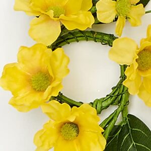 Worth Imports 5" Yellow Daisy, Set of 2 Candle Ring, Multicolor