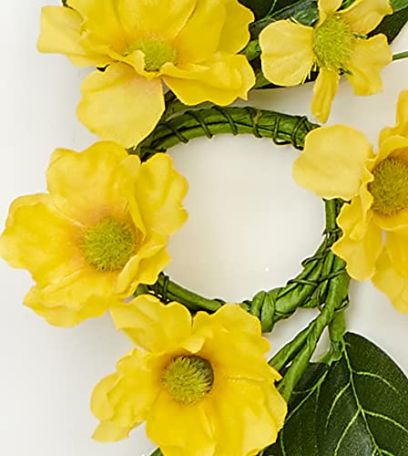 Worth Imports 5" Yellow Daisy, Set of 2 Candle Ring, Multicolor