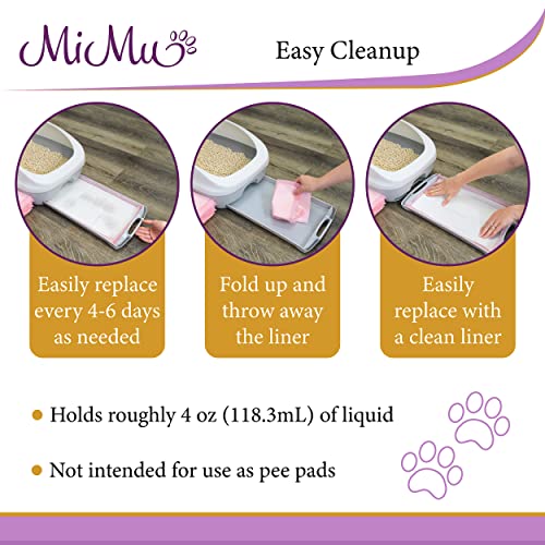 MiMu 100 Pack Cat Litter Box Liner Pads - Unscented Cat Pad Refills for Litter Box Systems - 12 x 17 Inch