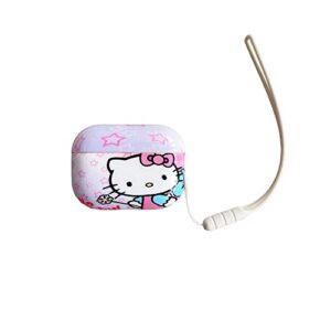 anime pattern compatible with airpod pro 2nd case, anime airpod case for boys girls teens, imd full body protection shockproof cover with lanyard for apple airpod pro 2nd (marie cat)