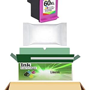 Limeink Remanufactured Ink Cartridge 60XL 60 XL Replacement for HP Envy 100 110 120 Photosmart c4680 c4780 c4795 d110 Deskjet d2680 f2430 f4280 f4440 f4580 f4480 Printer 1 Color