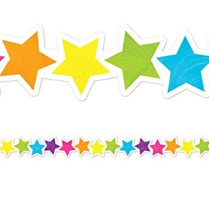 Teacher Created Resources Brights 4Ever Stars Die-Cut Border Trim, 35 Feet