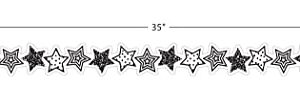 Teacher Created Resources Black and White Stars Die-Cut Border Trim