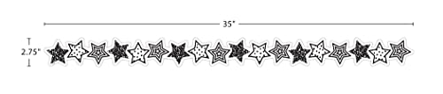 Teacher Created Resources Black and White Stars Die-Cut Border Trim