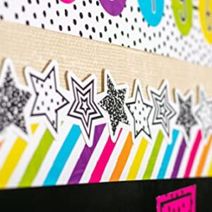 Teacher Created Resources Black and White Stars Die-Cut Border Trim