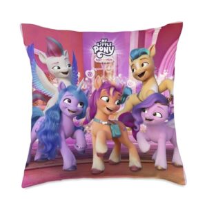 my little pony new generation sunny friend group shot throw pillow, 18x18, multicolor
