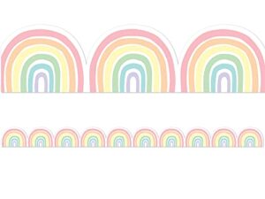 teacher created resources pastel pop rainbows die-cut border trim, 35 feet