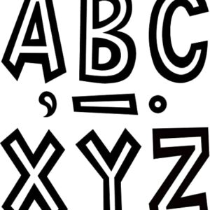 Teacher Created Resources Black and White 7" Fun Font Letters