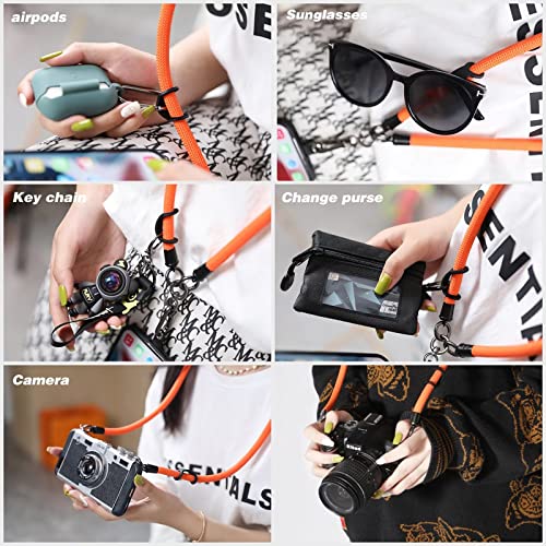 Cell Phone Lanyard, Universal Phone Crossbody Lanyards for Around The Neck, Necklace Lanyard & Wrist Strap with Phone Patch×2, Nylon Shoulder Phone Strap for Women Men