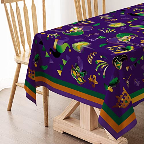 Hafangry Mardi Gras Carnival Tablecloth Masquerade Party Decoration New Orleans Mask Kitchen Dining Room Table Cover-60×84inch