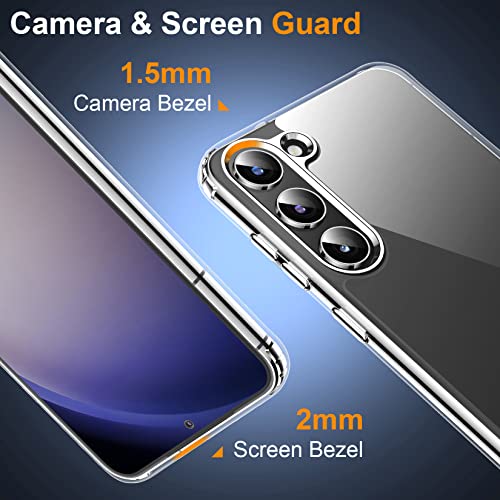 teloxy Crystal Clear Designed for Samsung Galaxy S23 Plus Case,[Anti-Yellowing][Military Drop Protection] Shockproof Protective Cover Slim Thin Phone Case for Galaxy S23 Plus 6.6''- Clear