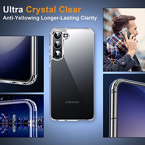 teloxy Crystal Clear Designed for Samsung Galaxy S23 Plus Case,[Anti-Yellowing][Military Drop Protection] Shockproof Protective Cover Slim Thin Phone Case for Galaxy S23 Plus 6.6''- Clear