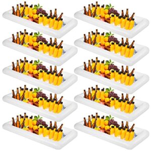 10 packs inflatable serving bars ice buffet salad serving trays large food drink cooler holder containers for indoor outdoor bbq picnic pool beach summer luau party supplies