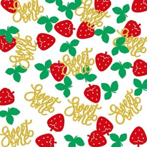 strawberry 1st birthday confetti, sweet one brithday decor, berry sweet, strawberry party decorations, 300 pcs