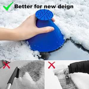 KONON ONE Magical Car Ice Scraper, 4 Packs Ice Scrapers for Car Windshield, 2 in 1 Multifunctional Snow Grass Ice Scraper with Funnel, Cone-Shaped Car Snow Remover, Gift for Chrismas Thanksgiving