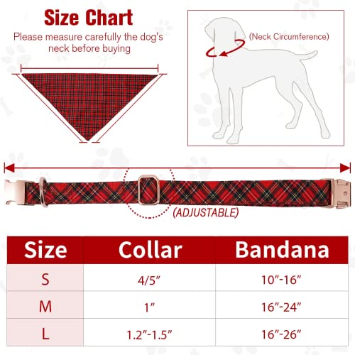 Christmas Dog Collars for Female Dogs,Dog Bow Tie Collar as Dog Gifts for Large and Medium Dog,Pet Gift Collar with Bow Tie & Soft Bandana,Adjustable Dog Bow Tie Collar,Girl Dog Collar for Large Dogs