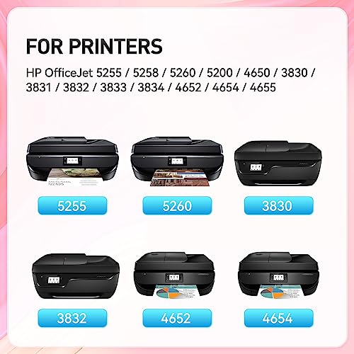 Panda 1 BK 1 Tri Color Remanufactured 63xl 63 Ink Cartridge for HP OfficeJet 3830 4650 5255 Envy 4520 4512 4513 Deskjet 1112 2130 Printer