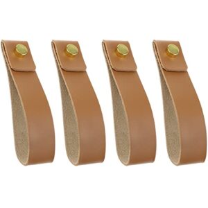 haidong 4pcs leather wall hanging sling,artificial leather straps,wall-mounted leather hook suitable for bathroom, kitchen and bedroom walls.