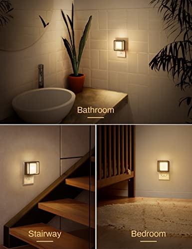 DORESshop Night Light, LED Night Lights Plug Into Wall [2 Pack] with Dusk-to-Dawn Sensor, Dimmable Nightlights, Adjustable Brightness for Bathroom, Hallway, Bedroom,Kids Room,Stairway