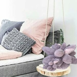 3D Succulent Pillow Super Soft Imitation Rabbit Fur Succulent Plush Pillows Creative Cactus Pillow Plant Shaped Decor Throw Pillow for Couch Sofa Bed Car Chair Cushion