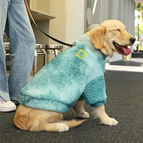 Dog Winter Coat, Big Dog Warm Jacket Cosy Dog Cold Weather Vest with Tow Port, Breathable and Comfortable, Pet Thick Apparel Clothes for Medium Large Dogs-Green||4XL