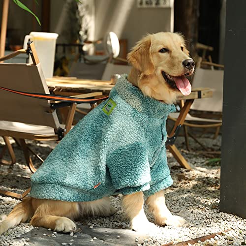 Dog Winter Coat, Big Dog Warm Jacket Cosy Dog Cold Weather Vest with Tow Port, Breathable and Comfortable, Pet Thick Apparel Clothes for Medium Large Dogs-Green||4XL