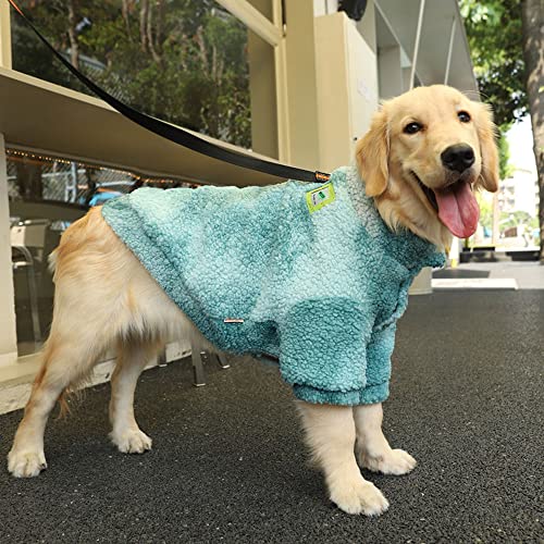 Dog Winter Coat, Big Dog Warm Jacket Cosy Dog Cold Weather Vest with Tow Port, Breathable and Comfortable, Pet Thick Apparel Clothes for Medium Large Dogs-Green||4XL