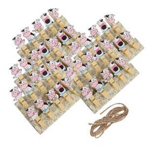 collbath 5 packs clothesline of cartoon wood craft cards pegs clips for holders hanging clothespins memos cow diy rope wooden clothespin travel pins kitchen pin picture art