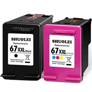 67xxl remanufactured ink cartridge compatible with hp 67xxl 67xl black color combo pack for deskjet 2755 2752 2742 deskjet plus 4155 4152 4158 4140 envy pro 6452 6475 6458 6455 envy 6055 6052 6075