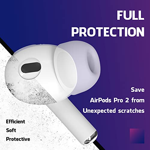 DamonLight AirPods Pro 2 Ear Tips with Integrated Earbuds Cover [3 Pairs] Designed for Apple AirPods Pro 2nd Generation, Fit in The Case, Soft Silicone Anti-Slip [US Patent Registered] (Medium)