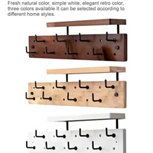 HSEOFBUTY Multi-Functional Wall Mounted Coat Rack Shelf with 8 Metal Hooks, Heavy Duty Storage Shelf for Space Saving and Organizing, Perfect for Coats, Hats, Scarves, and More