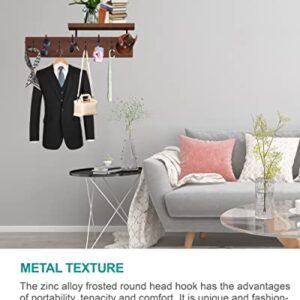 HSEOFBUTY Multi-Functional Wall Mounted Coat Rack Shelf with 8 Metal Hooks, Heavy Duty Storage Shelf for Space Saving and Organizing, Perfect for Coats, Hats, Scarves, and More