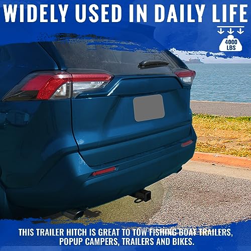 HECASA 2 Inch Class 3 Rear Trailer Hitch Compatible with 2019-2023 Toyota RAV4 Receiver Steel Powder Coated Black Replacement for 13416