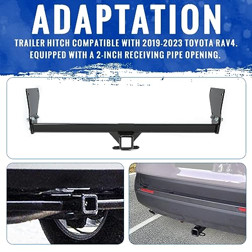 HECASA 2 Inch Class 3 Rear Trailer Hitch Compatible with 2019-2023 Toyota RAV4 Receiver Steel Powder Coated Black Replacement for 13416