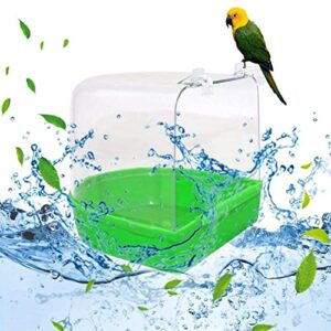 Hiborth Pet Bird Parrot Transparent Bathing Tub Bathtub Shower Box Hanging Cage Decor [Shipped from US]