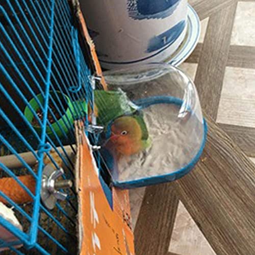 Hiborth Pet Bird Parrot Transparent Bathing Tub Bathtub Shower Box Hanging Cage Decor [Shipped from US]