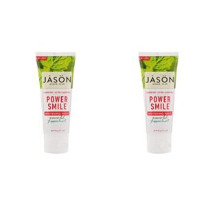 jason powersmile whitening fluoride-free toothpaste, powerful peppermint, travel size, 3 oz (pack of 2)